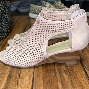 Pink Morgan Taylor open toe shoe size 7.5